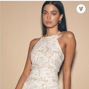 Temps De L'Amour White Lace Bodycon Midi Dress Lulus White- Bridal Shower Dress